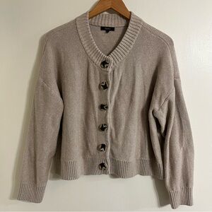 Quince 100% organic cotton cropped cardigan sweater women’s large